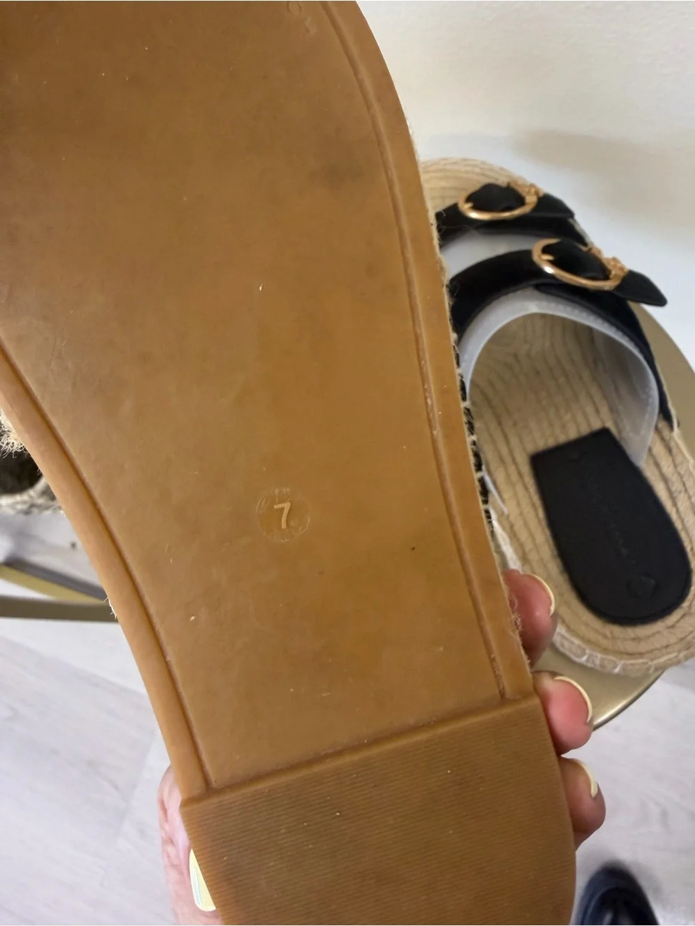 Tory Burch Selby Suede Two-Band Espadrille Size 7